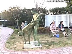 Asian public painted statue fuck.