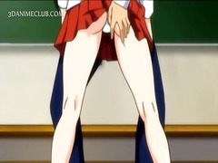 Hentai school babe cunt teased with a lick upskirt.