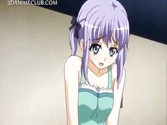shy hentai doll in apron jumping craving dick in bed.